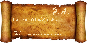 Horner Ajnácska névjegykártya